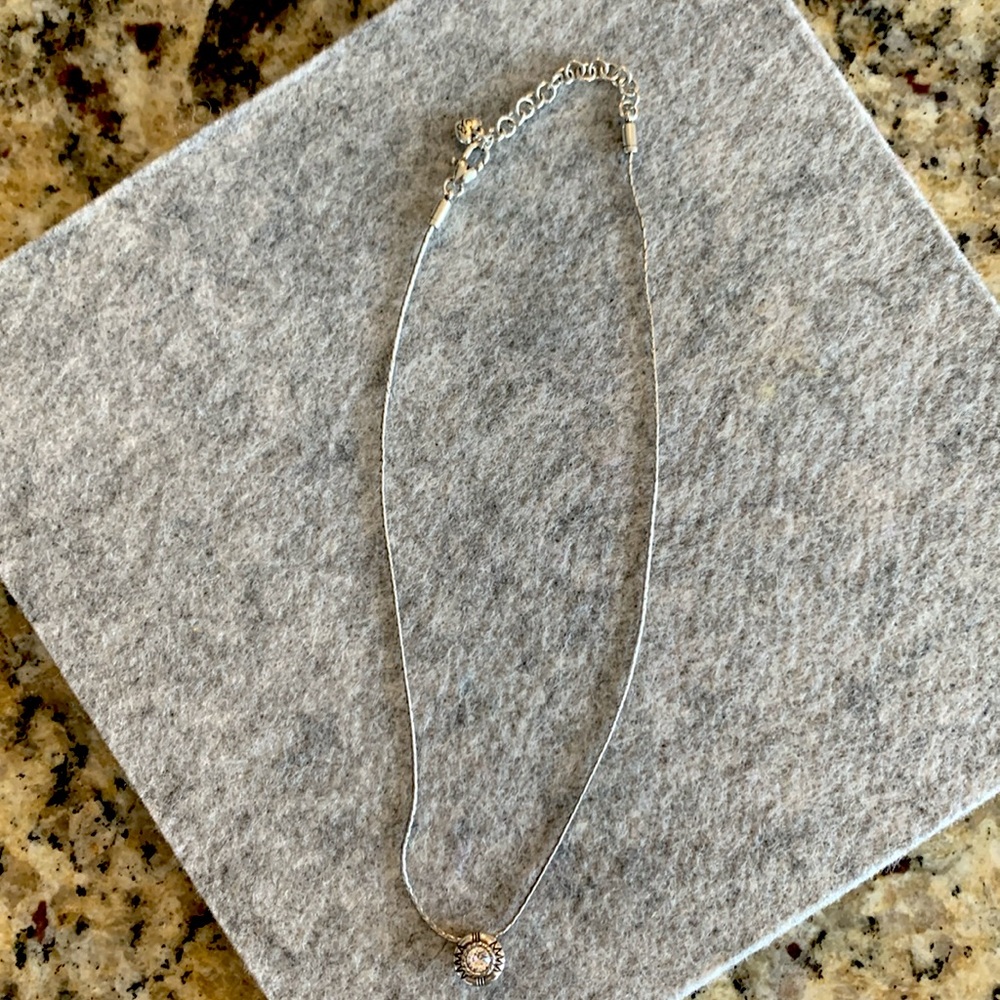 Brighton Silver Crystal/Topaz Reversible Pendant Necklace